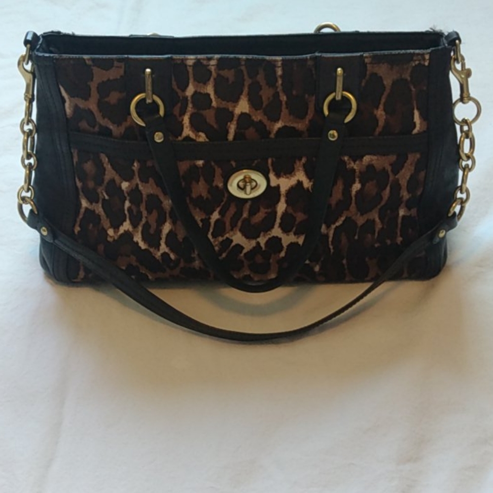 Brown Leopard print Coach Bag